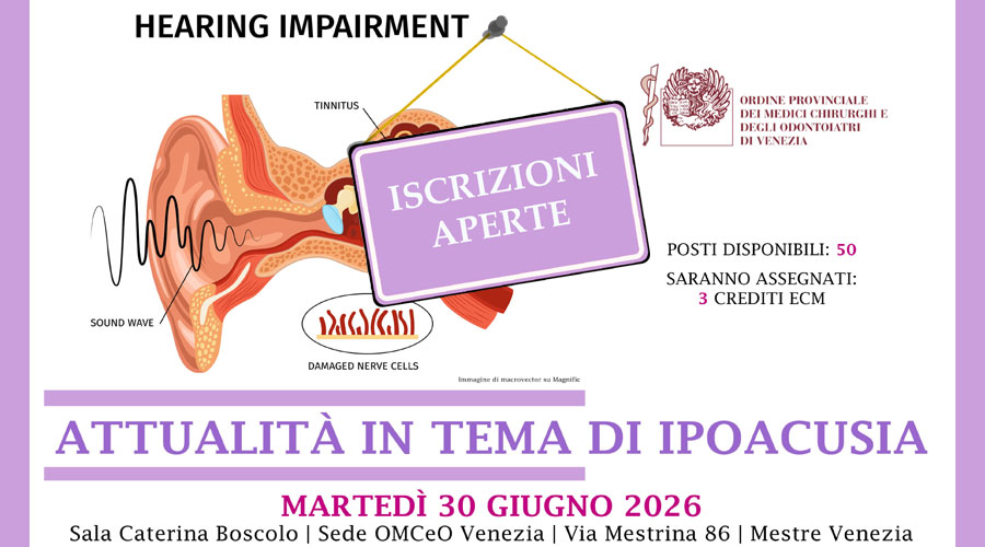 Ipoacusia: tutto ciò che c'è da sapere in un convegno dell'Ordine a fine giugno. Iscrizioni aperte